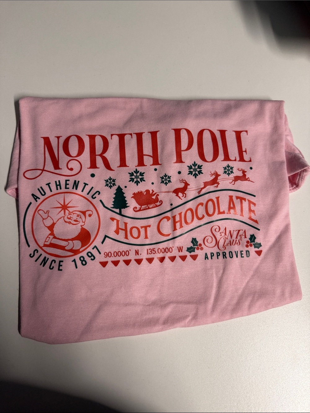North Pole Hot Chocolate Graphic Tee - Pink